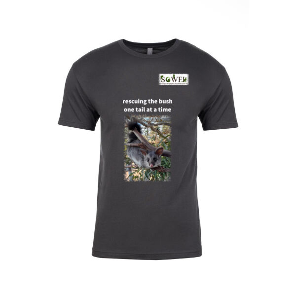 men's fitted cotton tee - rescuing the bush - one tail at a time Thumbnail