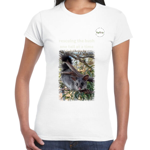 women's slim fit tee - rescuing the bush - one tail at a time Thumbnail